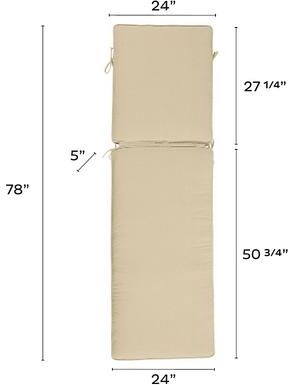 Replacement Chaise Cushion - 24x78 - Box Edge, Canvas Fern - Ballard Designs