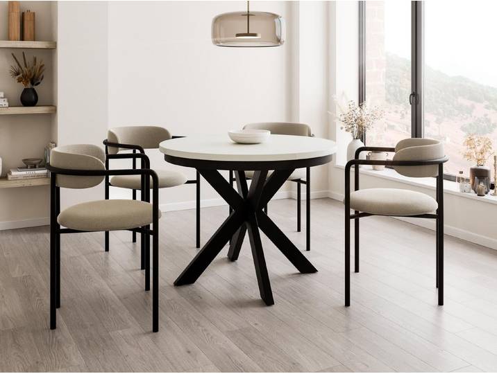 Compleo Esstisch modern, Metallbeine, Runder Esszimmertisch BELLAMI, TOPPSELLER, MADE IN EU