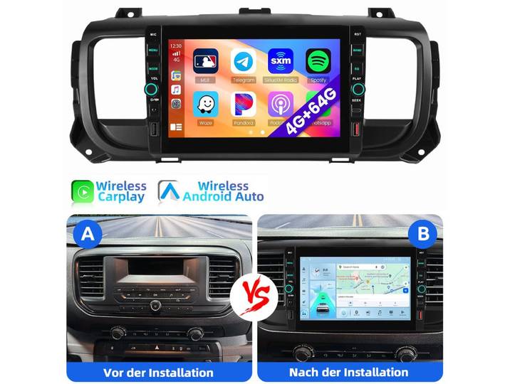 ESSGOO Für Citroen Jumpy Peugeot Expert Space Tourer 2016-2022 Autoradio (RDS, Digitalradio (DAB), FM)
