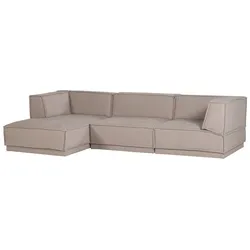 Ecksofa Chaiselongue Manu - Chenille-Stoff Natur, Links