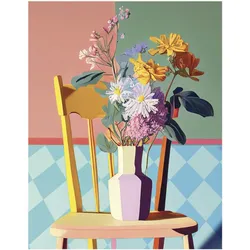 Bild CHECKERSFLORAL CHAIR (BHT 40x50x2 cm) - bunt - BHT 40x50x2 cm