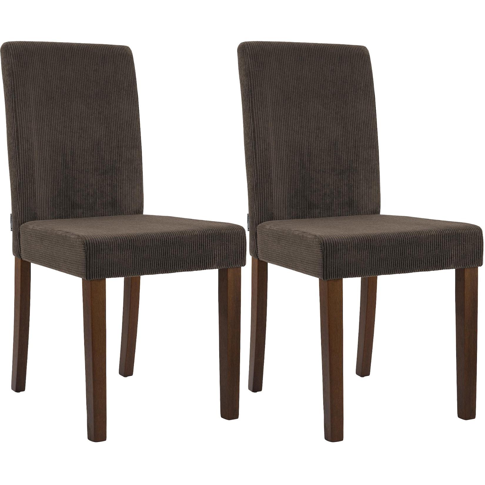 CLP 2er Set Esszimmerstuhl Ina Cord antik dunkel - Farbe: braun, Gestellfarbe: antik-dunkel