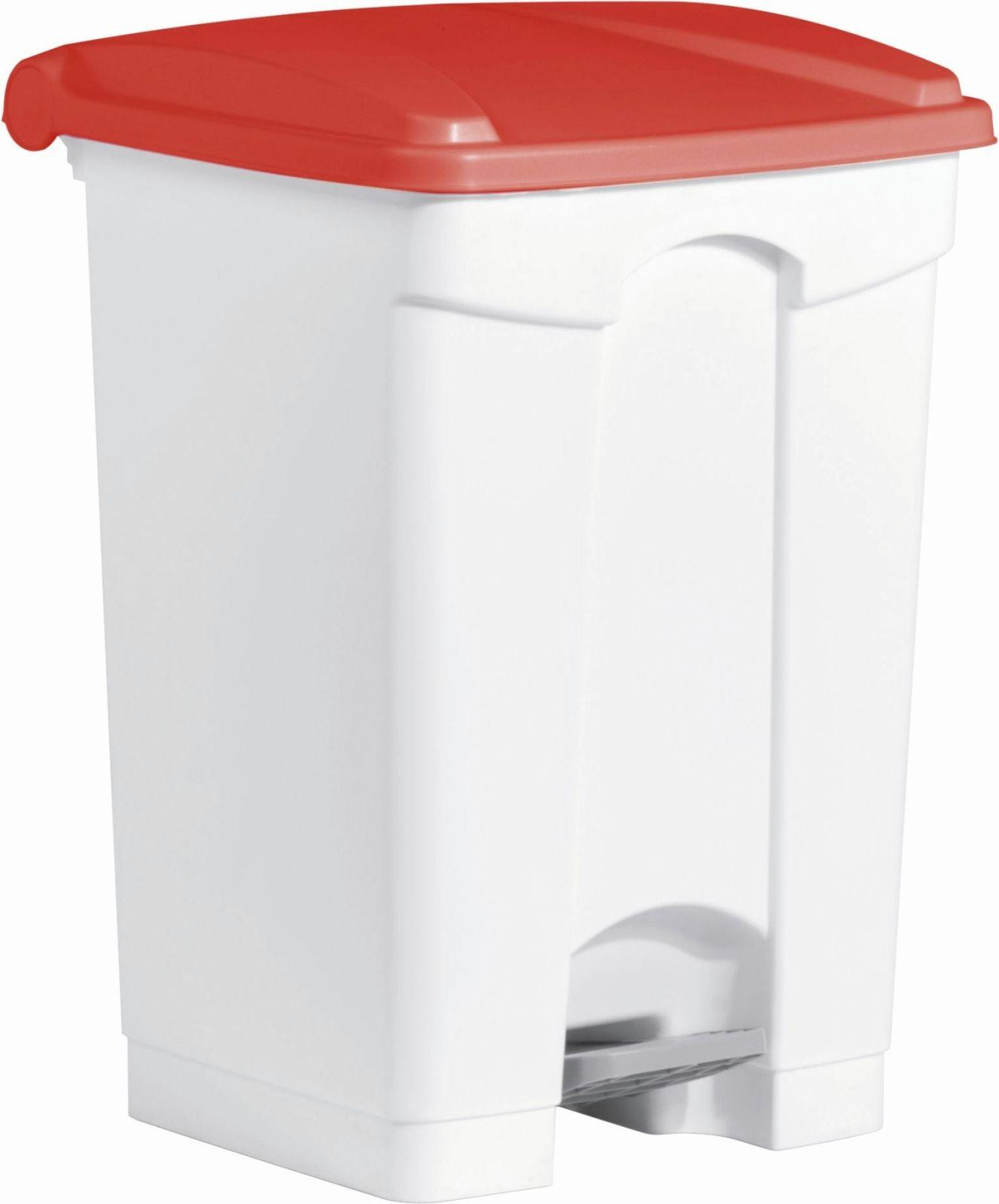 Helit Vuilnisbak The Step 45 liter wit/rood