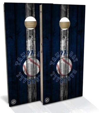 Skip's Garage Tampa Bay Baseball Outdoor Cornhole Board Set