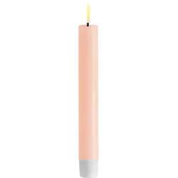 Deluxe Homeart LED 2er Set Stabkerze Real Flame, 15 cm, Ø 2,2 cm, 2er Set, rosa