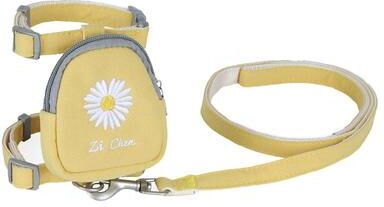 United Adjustable Cat Traction Rope Backpack Harness With Snack Pouch yellow l