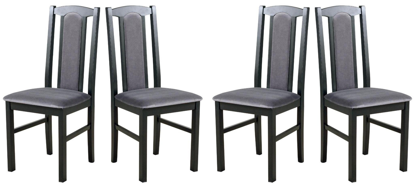 Kronos Set van 4 eetkamerstoelen model Bos 7 zwart