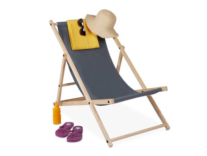 Relaxdays Liegestuhl Holz klappbar