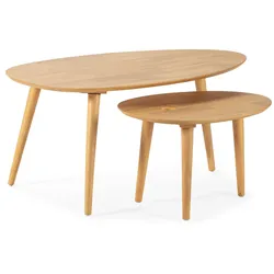 COUCH-/BEISTELLTISCH-SET Eclipse Eichenfarbe