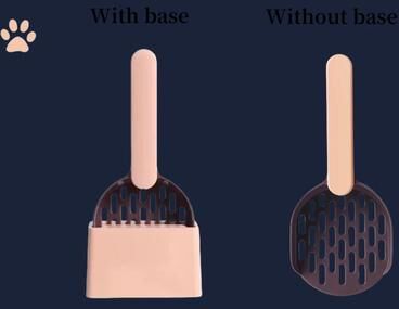 Inspire Select Self Cleaning Cat Litter Scoop With Base Durable Plastic Litter Shovel For Easy Kitten Toilet Cleaning coffee Pink with Base Set