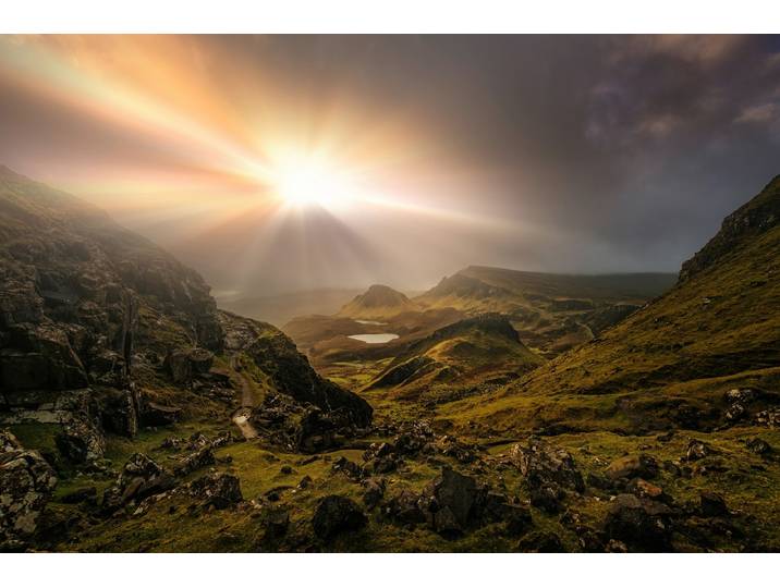 Fototapete PAPERMOON Photo-Art MATT ANDERSON, TROTTERNISH RIDGE GEGENLICHT , bunt, B:1,5m L:1,11m, Vlies, Tapeten, Fototapete