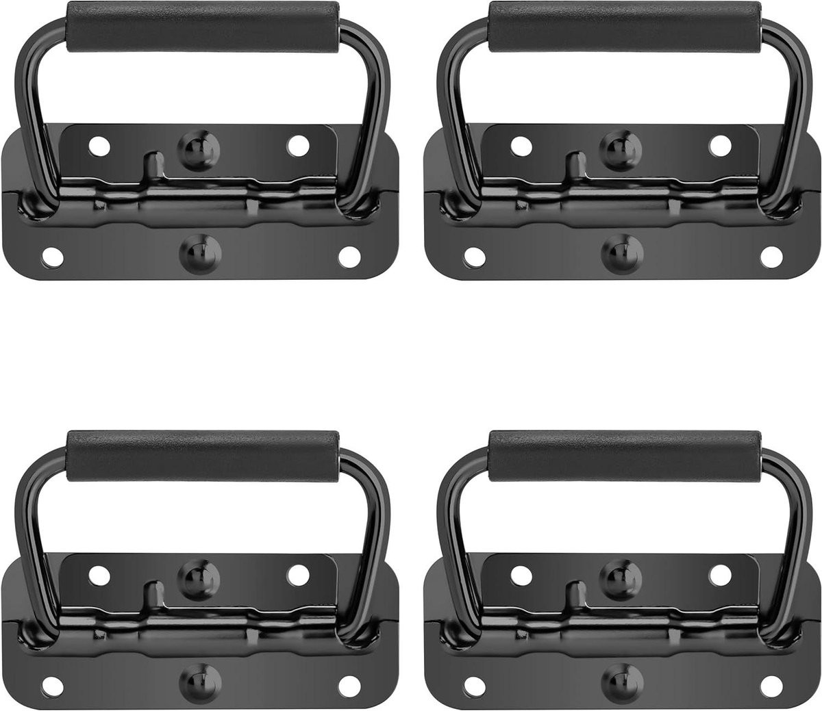 Zwarte Klapgreep RVS - Veergreep Bokshandgreep voor Gereedschapskist - 100 x 42 mm