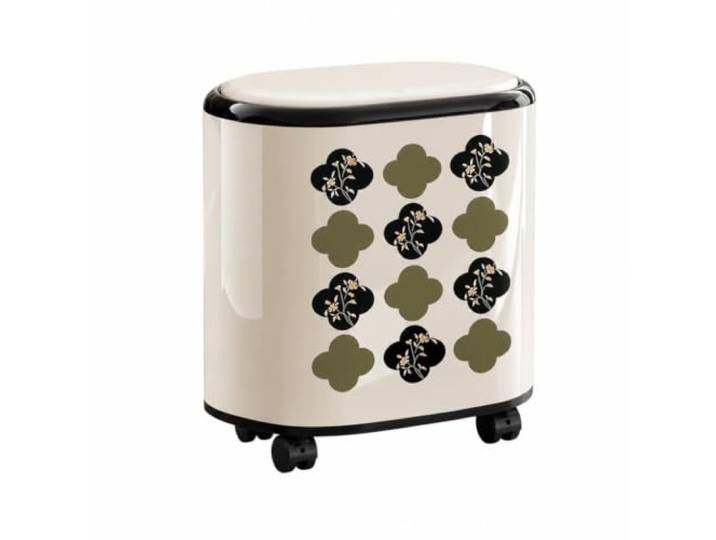 WSJJXS Rollbarer Hoher Mülleimer Ohne Bücken Druckdeckel, 360 Grad Rollen, Ohne Bücken, Küche Wohnzimmer(Style A2)