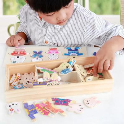 Uplift Picks Wooden Dress Up Puzzle Animal Jigsaw Educational Toy For Kids c