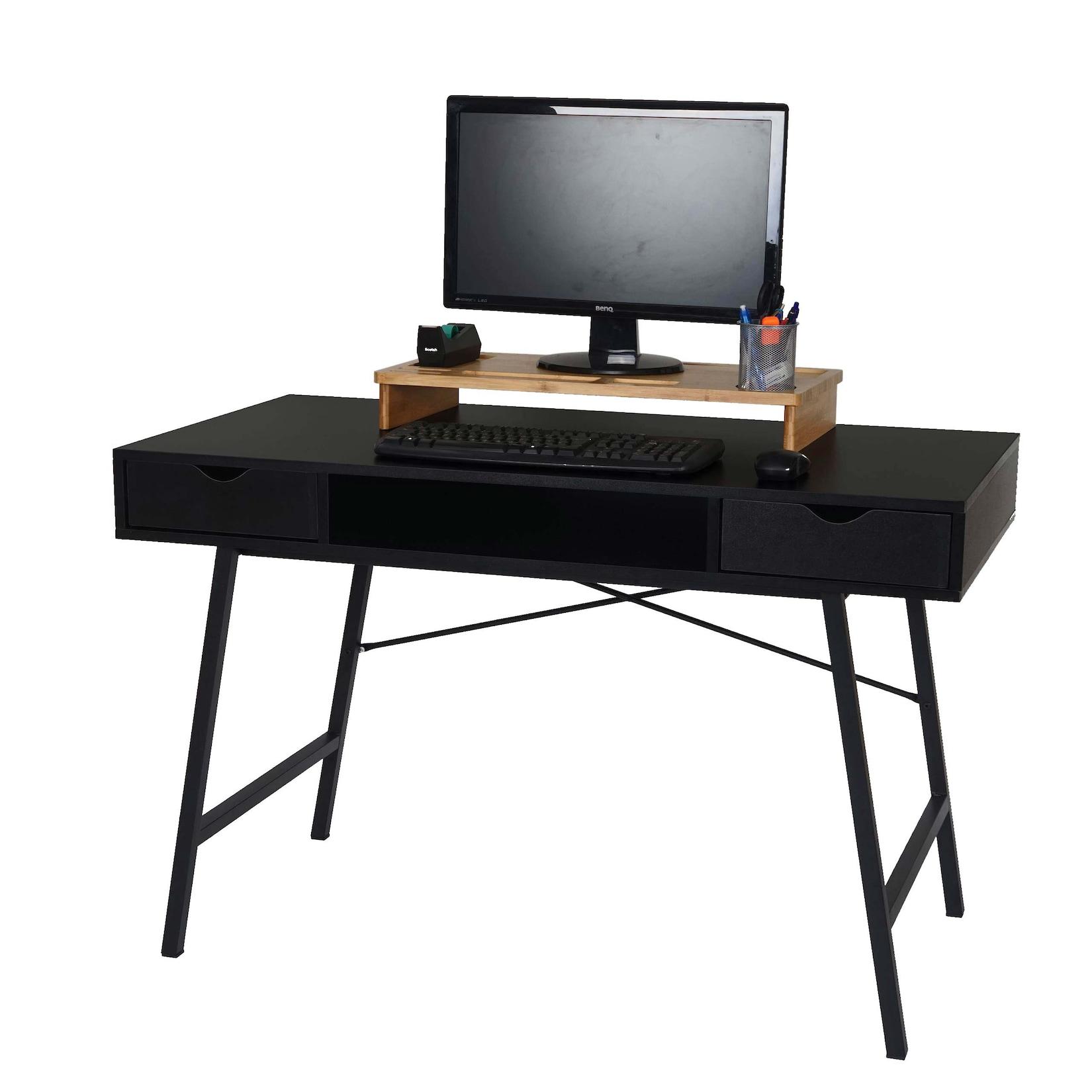 Schreibtisch MCW-E92, Bürotisch Computertisch, 3D-Struktur 120x60xcm ~ schwarz