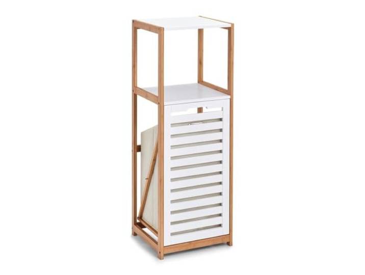 Zeller Rek Met Wasmand, Bamboe/Mdf, Wit