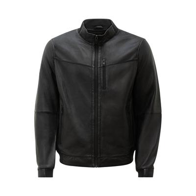 Blouson RICANO "Lederjacke Durano", Herren, Gr. L, schwarz, Obermaterial: 100% Lammnappaleder LANA. Futter: 100% Baumwolle CO., schmal, hoch geschlossener Ausschnitt, Jacken Blouson, Handgefertigt aus echtem Leder