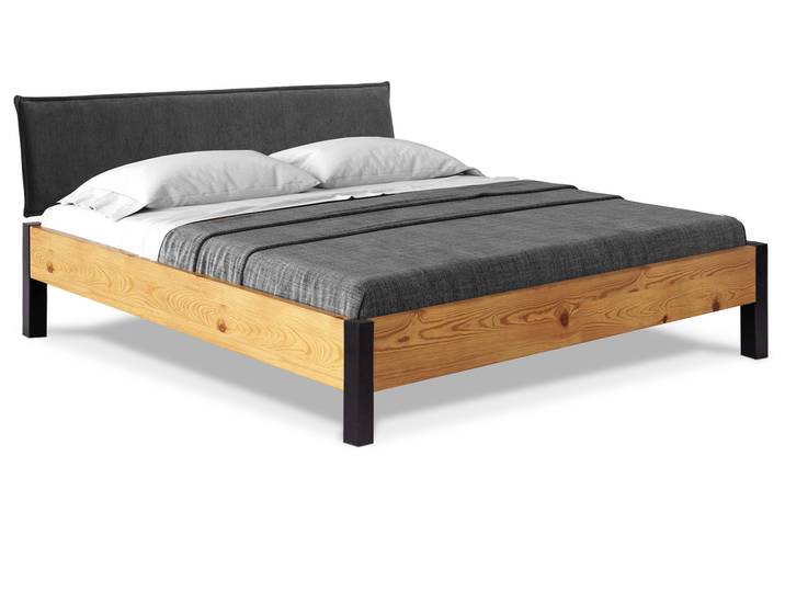 CURBY Bett mit Metallfuß und Polsterkopfteil, Material