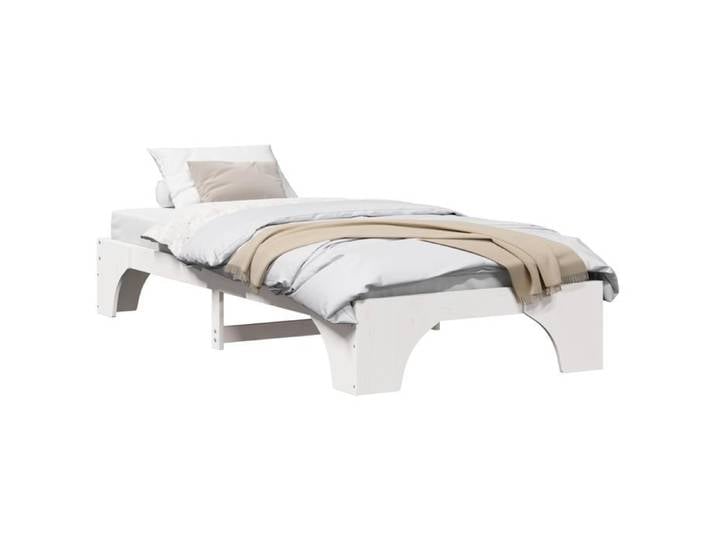 Single Lit - JILL'S - Cadre de lit simple - Blanc Bois 90x200 cm Durable Cadre de lit simple - Blanc LV9948