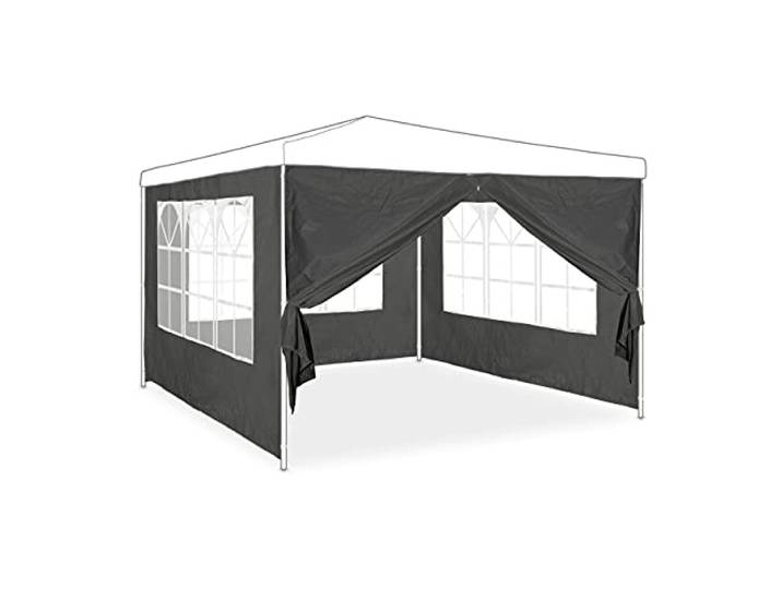 Relaxdays Seitenwand für Pavillon, 4er Set, 2x3 m, grau