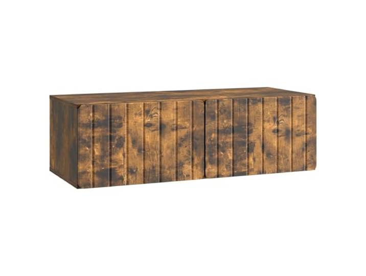 Favemtsl Wandmontierter TV-Schrank Geräucherte Eiche 98x41x30 cm Platzsparendes Hängeboard aus robustem Holzwerkstoff für Wohnzimmer und Schlafzimmer mit reichlich Stauraum.