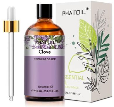 Inspired Finds PHATOIL 100ml Essential Oil Eucalyptus, Lavender, Vanilla, Jasmine, Lemon & Bergamot For Aromatherapy & Candle Mak clove