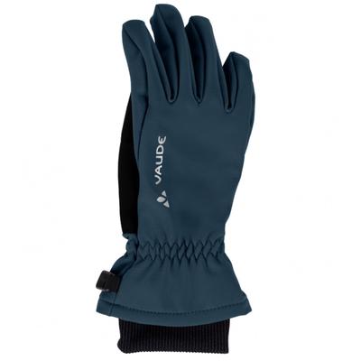 Multisporthandschuhe VAUDE "KIDS RONDANE GLOVES", Kinder, Gr. 6, blau (schwarz sea, dar), Kunstfaser, Handschuhe, für Wandern, Skitour und Schulradweg, winddichtes Material