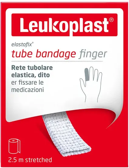 ESSITY ITALY SpA Leukoplast Elastofix Benda Rete Dito 2,50m - Confortevole Supporto per Dita infortunate