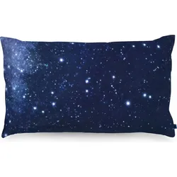 Foonka Kissen 50 x 30 cm Nordhimmel mit Füllung aus Buchweizenschalen