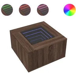 vidaXL LED-Couchtisch Braun Eichen-Optik 60x60x40 cm Holzwerkstoff