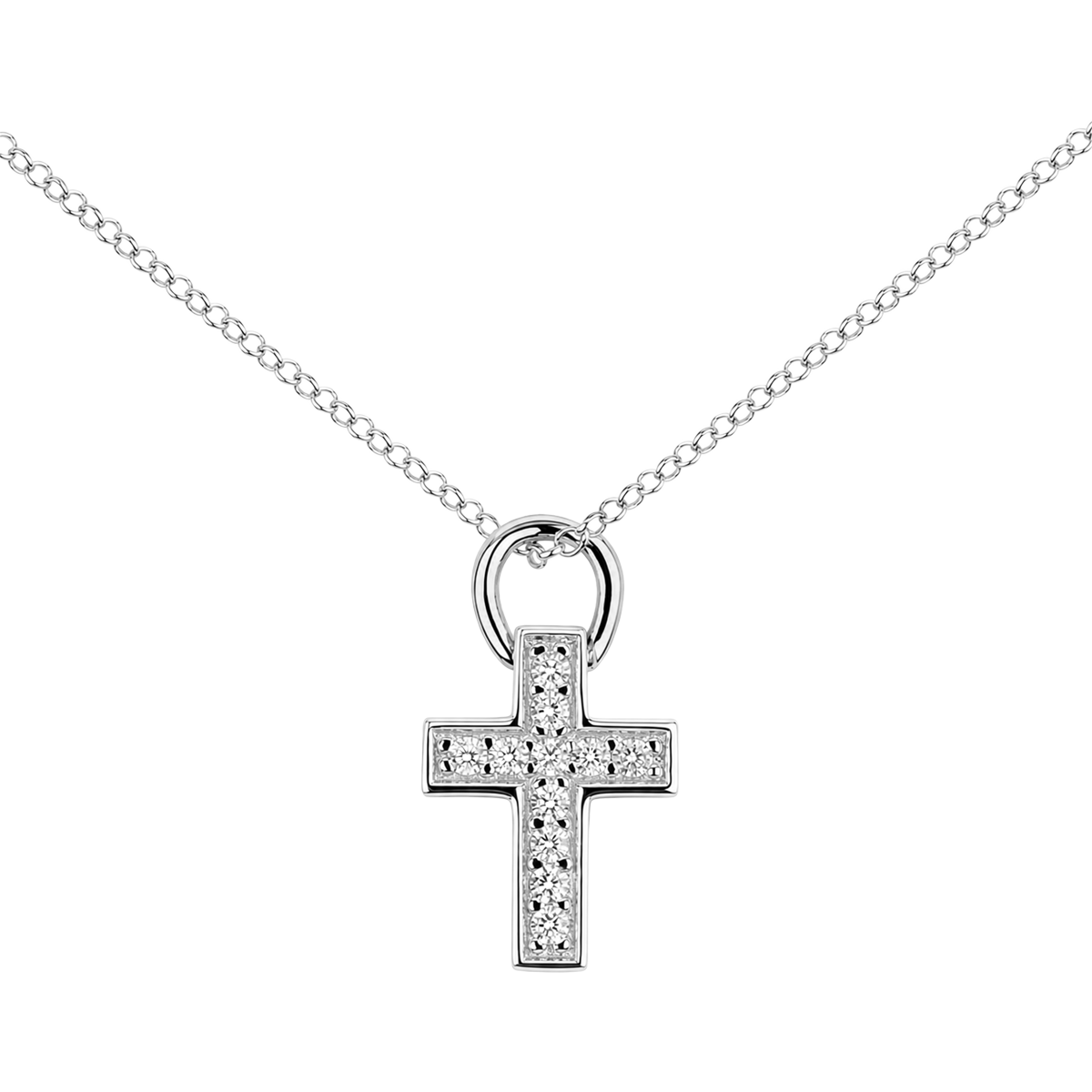 Jacques Lemans Kette Kreuz Sterlingsilber mit Zirkonia