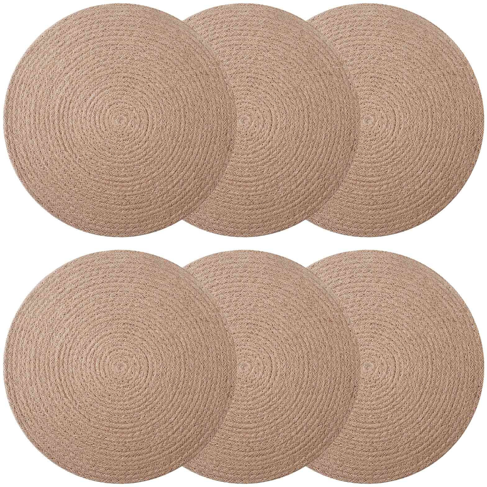 vidaXL Placemets en jute 6 pc Naturel 100 % jute Tossa