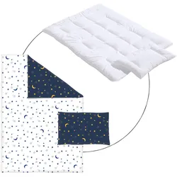 BORNINO HOME Bundle Betten-Set 2-teilig inkl. Bettwäsche Mond und Sterne 100x135 cm, weiss
