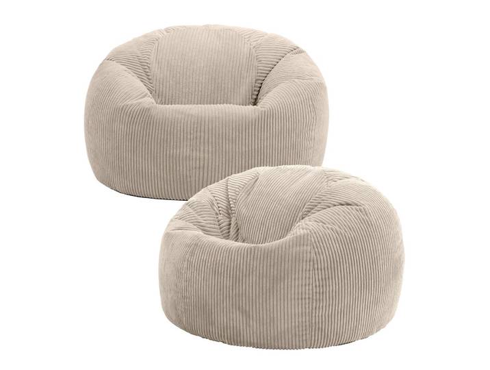 SITZSACK Klassisch Sessel aus Cord 2-tlg.