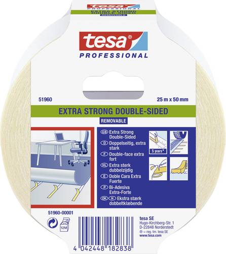 Tesa EXTRA STRONG 51960-00001-11 Verlegeband tesa Professional Transluzent (L x B) 25m x 50mm 1St.