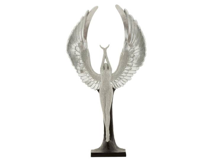 SKULPTUR Kunststoff, Silver/Schwarz