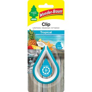 Wunderbaum Autoduft Clip, Tropical, bis zu 30 Tage Duft, vielseitig einsetzbar, Anhänger
