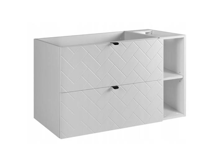 Meuble sous Lavabo 100 cm TREND - avec étagère - Blanc - 100 x 46 x 60 7 cm