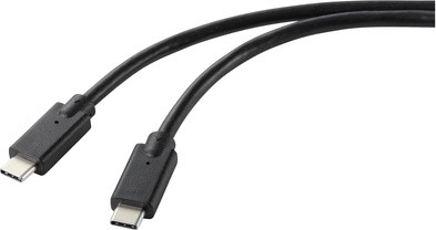Renkforce RF-5251918 USB-C naar USB-C kabel, USB 2.0, 0,48 Gbit/s, 1 meter, zwart