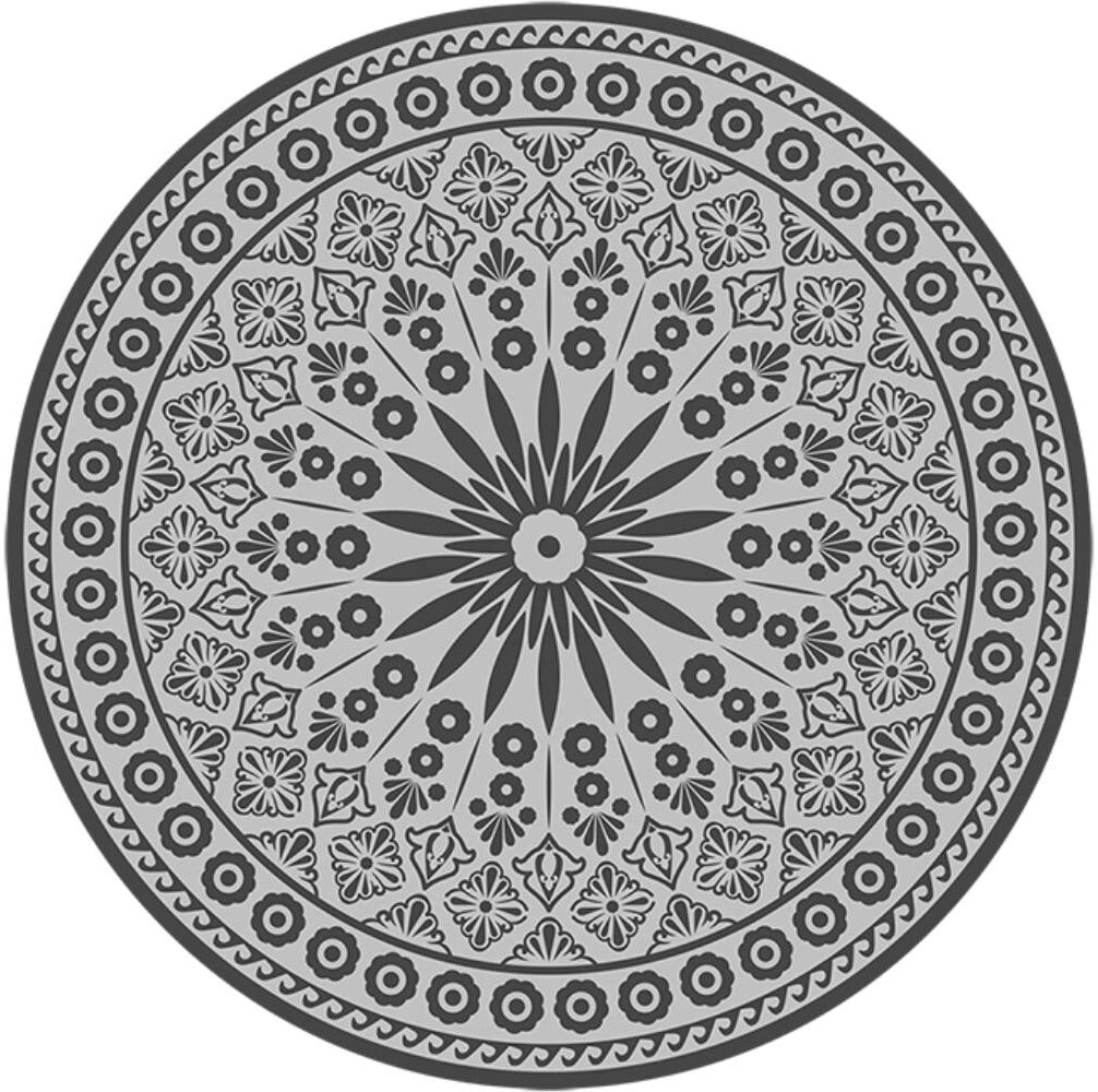 Teppich ESSCHERT DESIGN "Rund", schwarz (schwarz, weiß), B:170cm L:170cm, Polypropylen, Teppiche, Teppich schwarz, weiß B : 170cm 1 Stk., L: 170cm