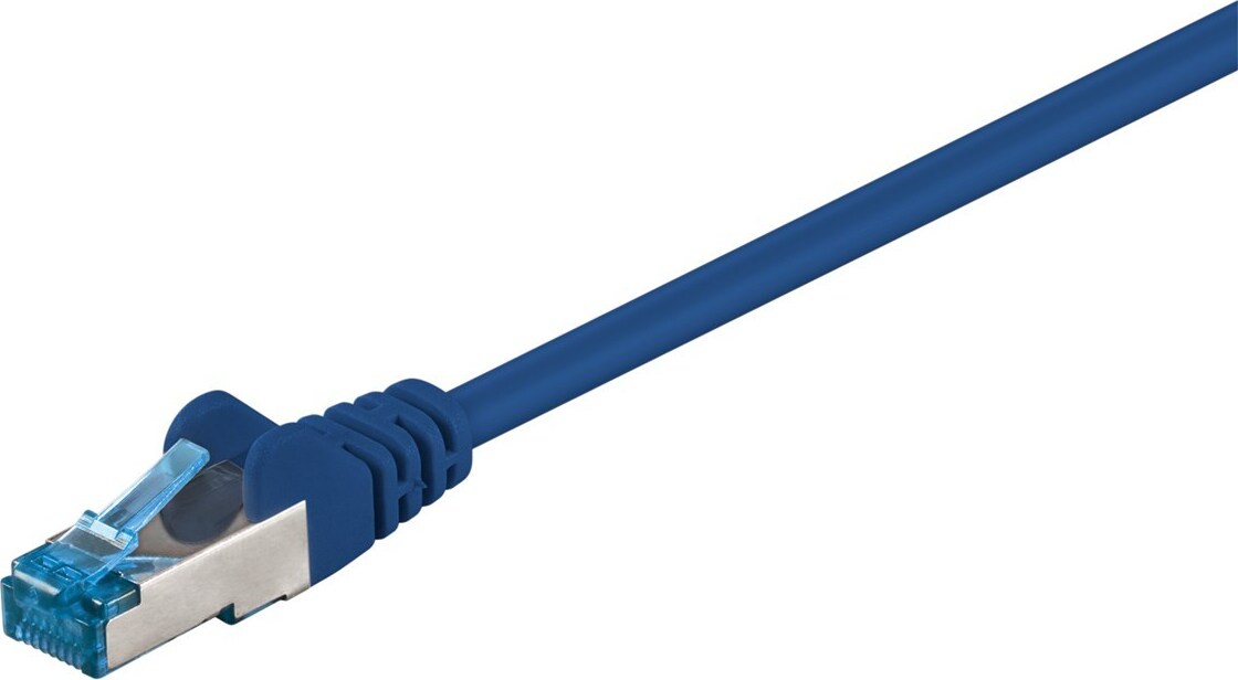 5x Goobay 94131 CAT 6A Patchkabel, S/FTP (PiMF), blau, 15 m - Kupferleiter (CU), halogenfreies Kabelummantel (LSZH)