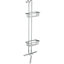 Emco Türetagere System 2 356600106 chrom, 2 tiefe Körbe, Duschwischer