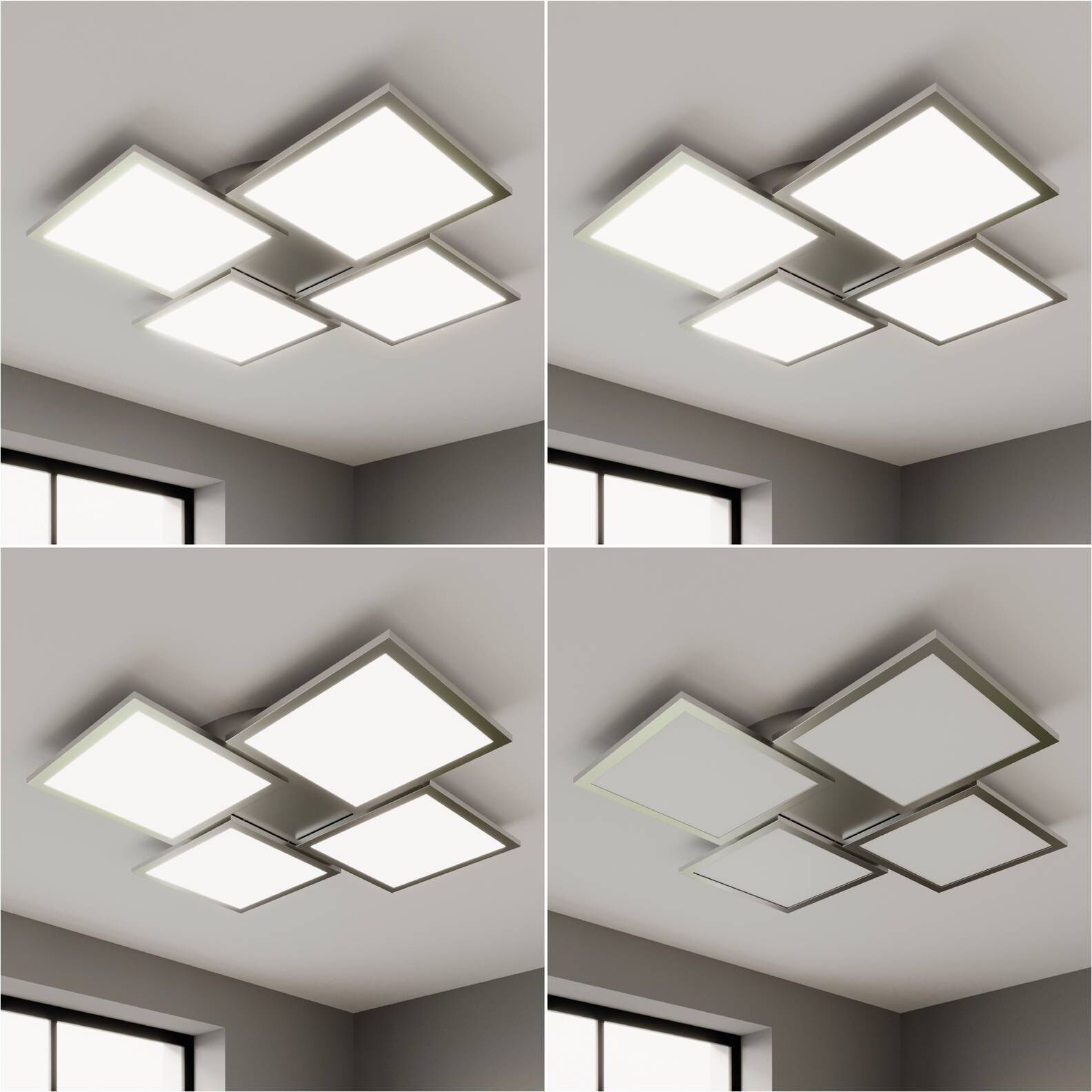LED Deckenlampe Ilira Lucande, dimmbar, alu / grau / zink, für Küche, Aluminium, Modern, LED Deckenleuchte