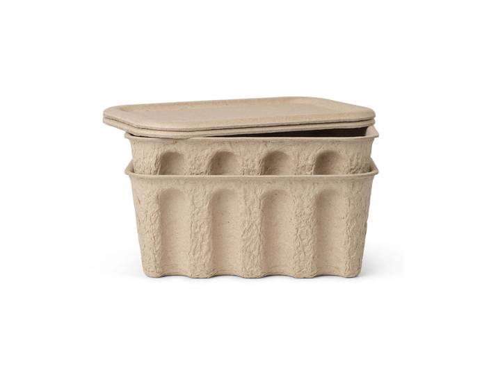 Ferm Living Boîte de rangement en papier Ferm Petit Lot de 2 Marron