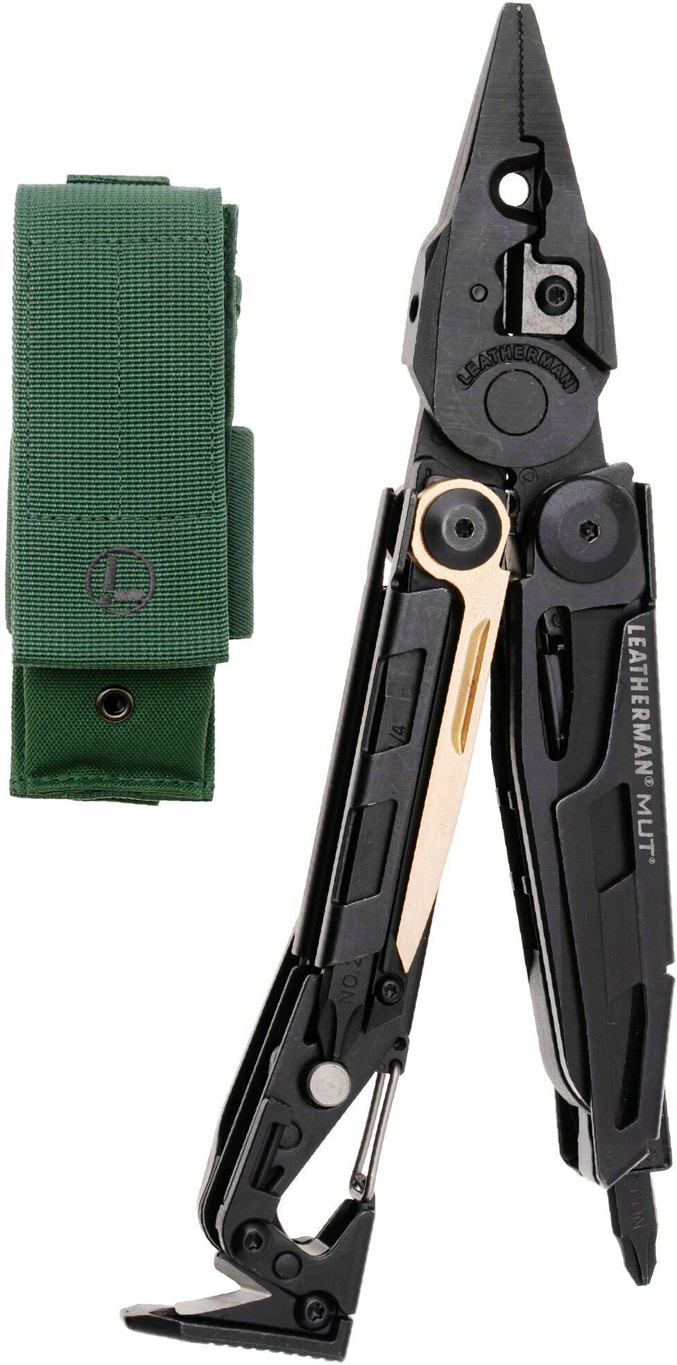 Leatherman MUT EOD 833119 pinza multiuso nera, foderi MOLLE verde