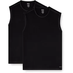DIESEL Herren Tank Tops, 2er Pack - TOM-UTL, Baumwolle, einfarbig Schwarz / L