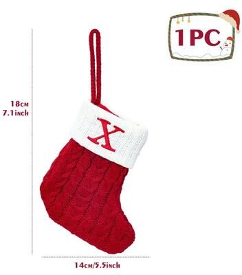 Uplift Treasures Personalized Christmas Knit Stocking With Snowflake Design x
