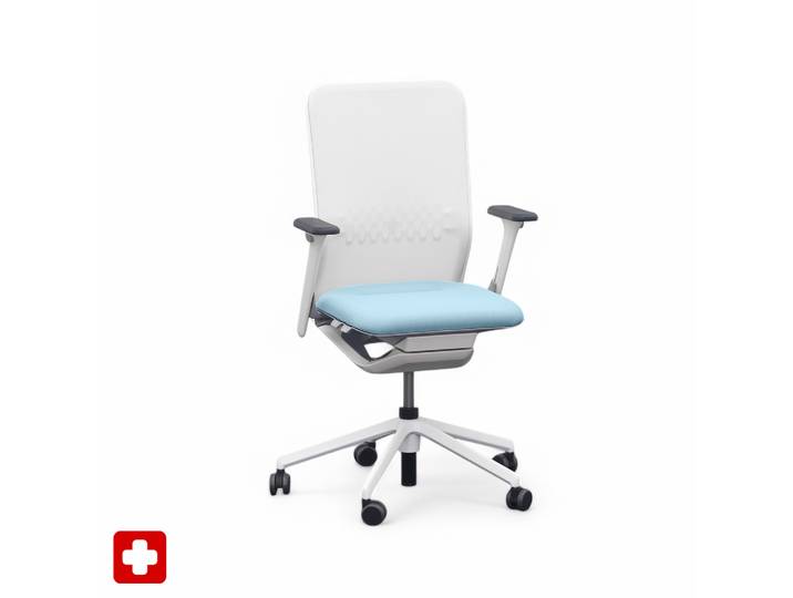 Bürostuhl SitagTeam Mesh swissmade mit 2D Armlehnen, Blau, Neu, Ergonomischer Stuhl - ideal für flexibles Arbeiten