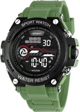 Quick Pick Pro YIKAZE Tactical Digital Sports Watch Waterproof Military LED Wristwatch green