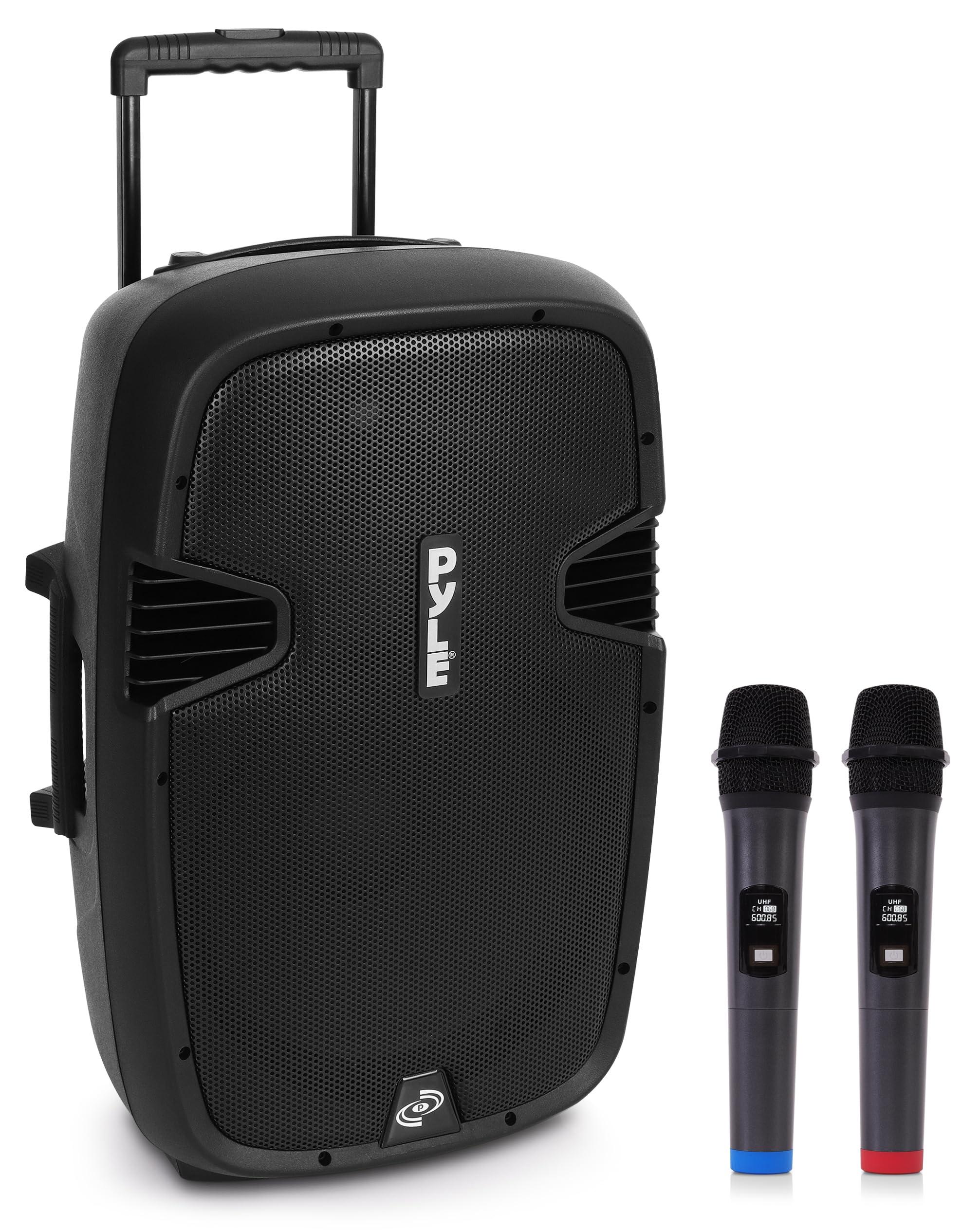 Pyle Partybox, Bluetooth Lautsprecher Groß- Trag & Rollbar, Musikbox mit 2 Mikro
